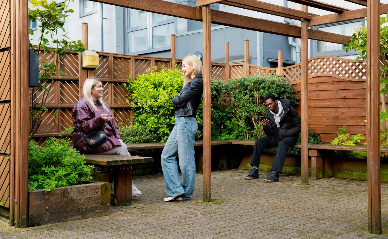 Students in the courtyard