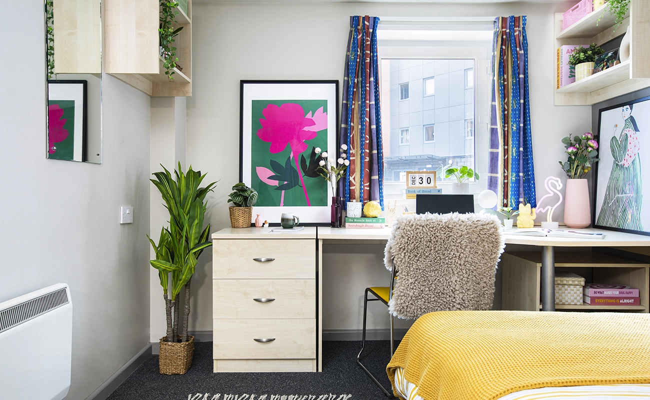 Study space in an Ensuite Premium Range 1 room