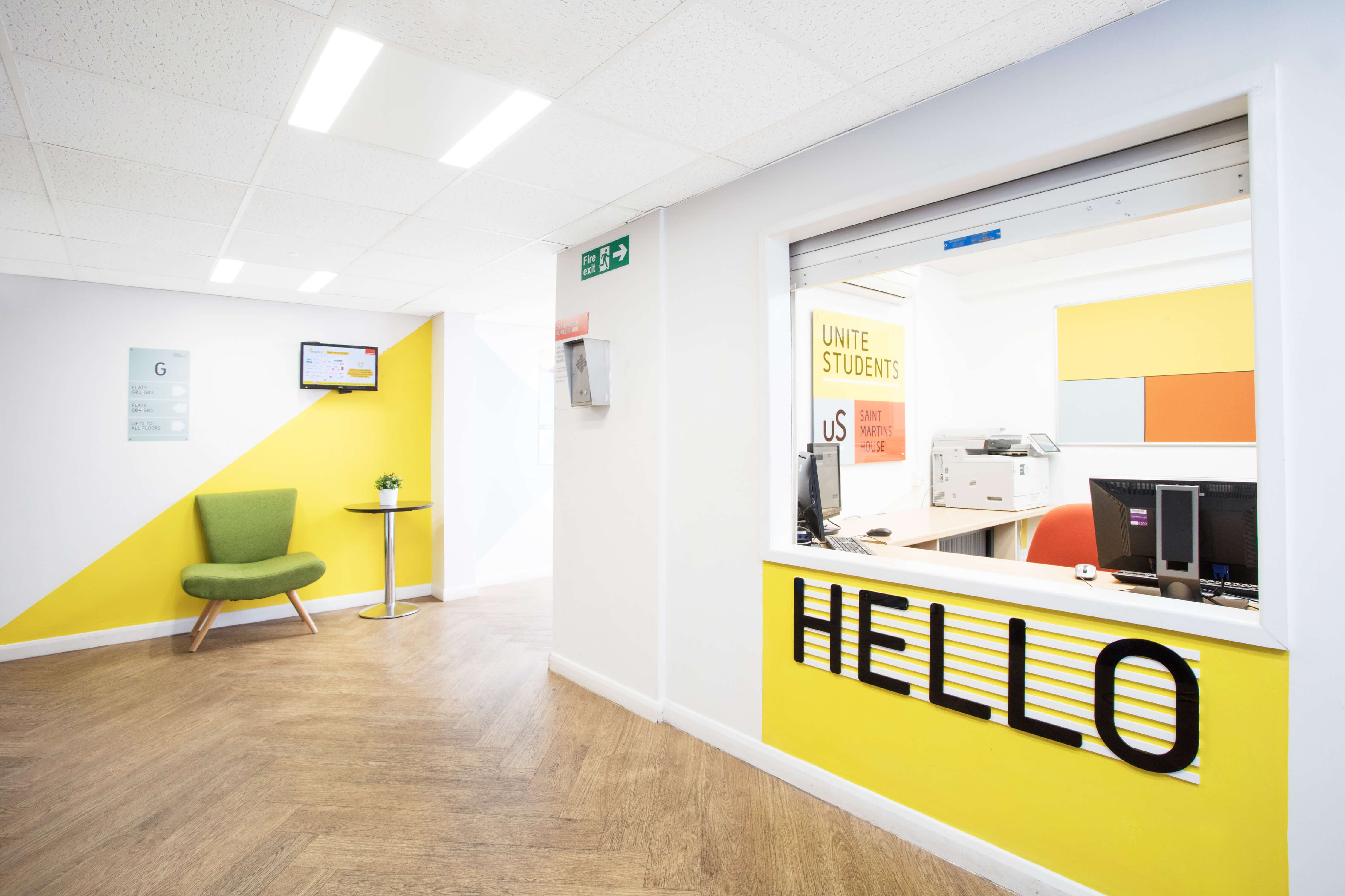 Reception area at St Martin's House