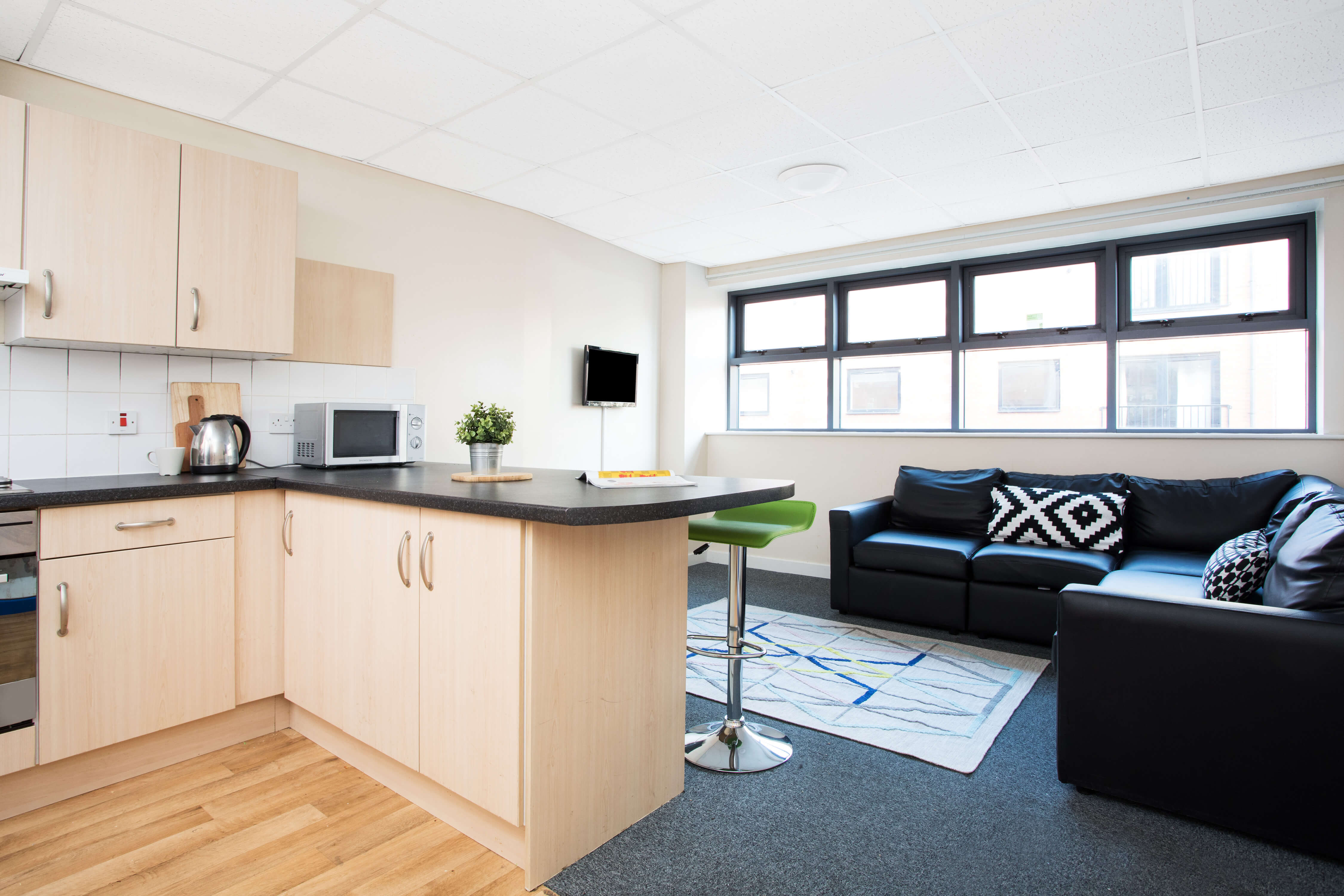 Shared kitchen area at The Grange