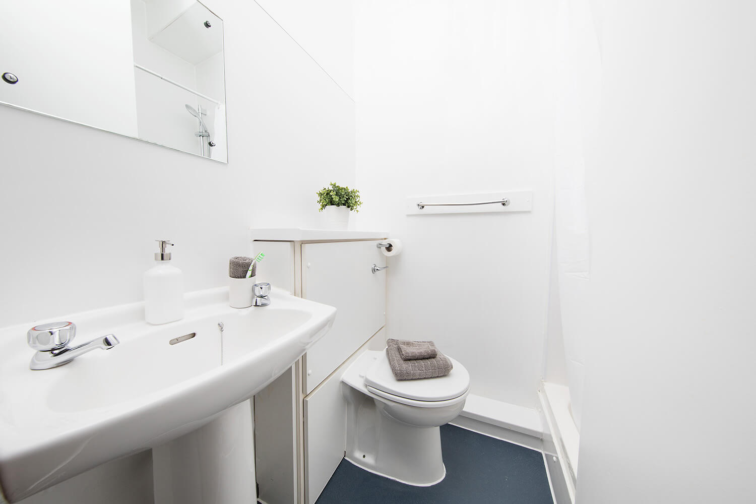 Bathroom sink and toilet