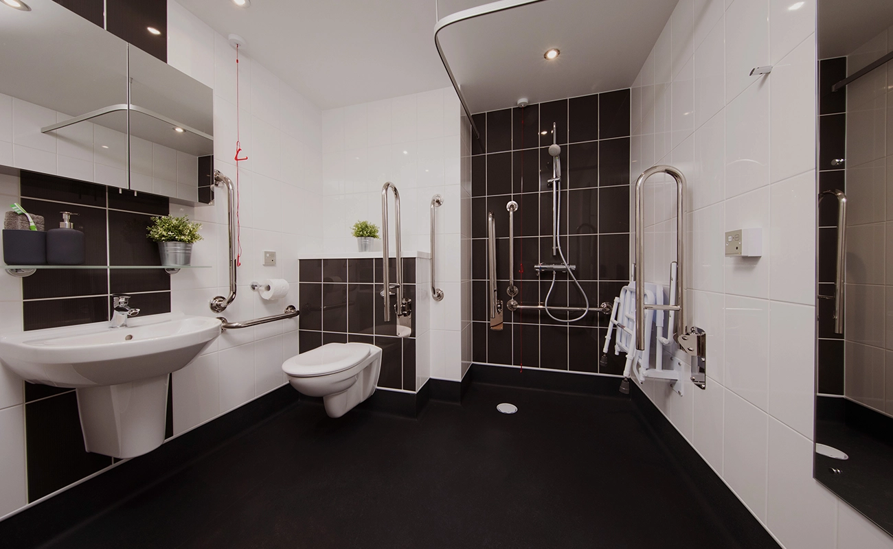 Accessible ensuite and studio bathroom, adapted for additional needs