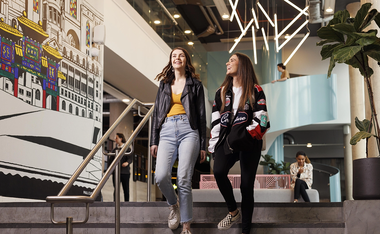 Students in the reception lounge