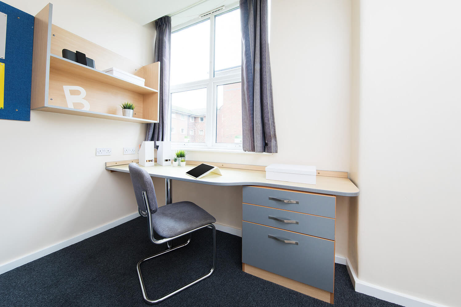 Desk and chair study space