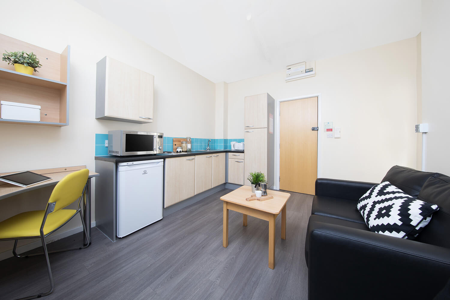 Student accommodation studio kitchen in Liverpool