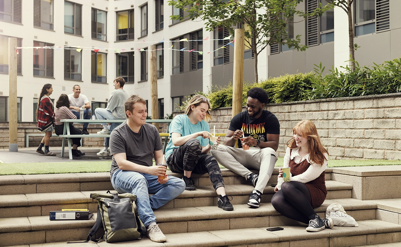 Students in the courtyard