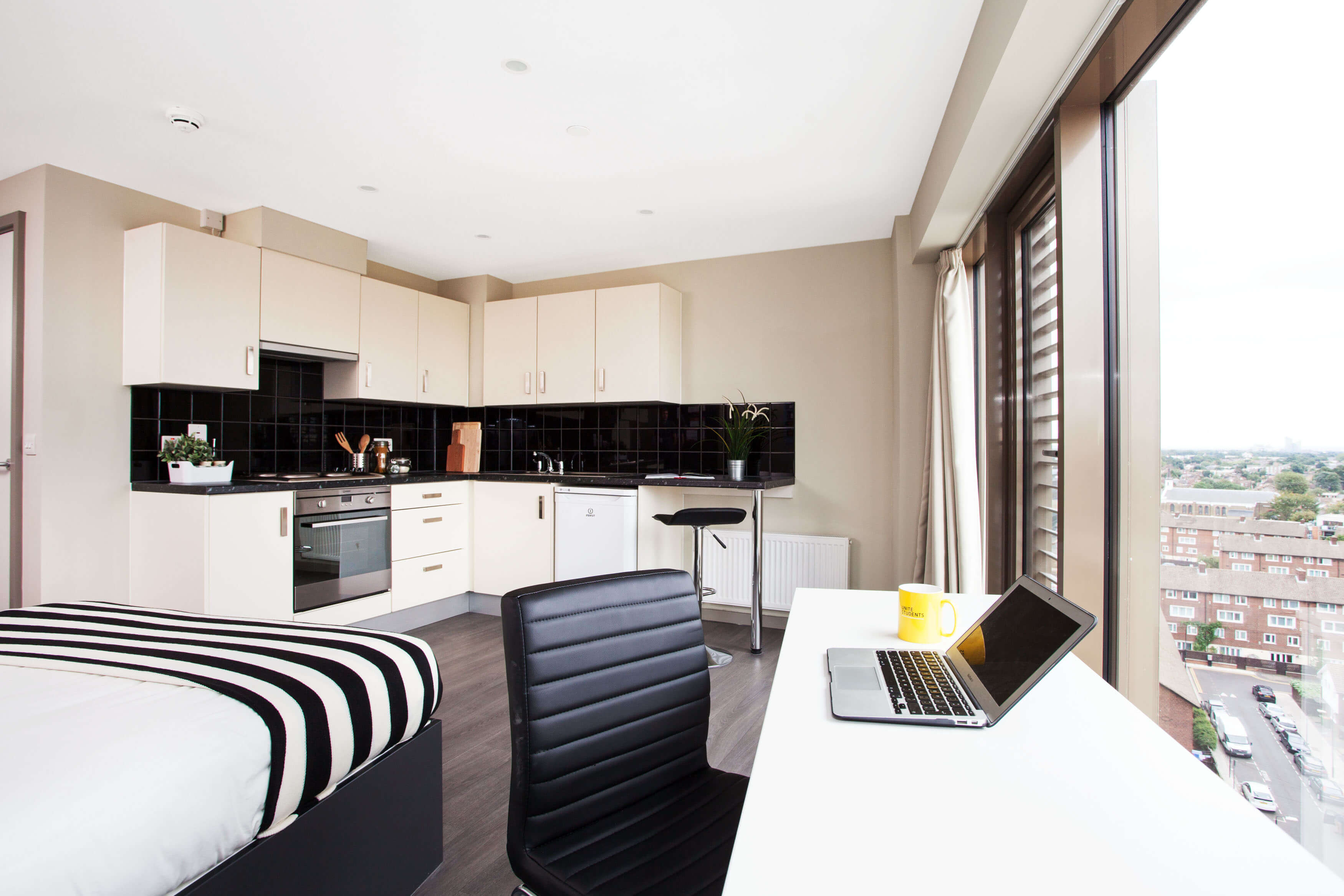 Study and kitchen