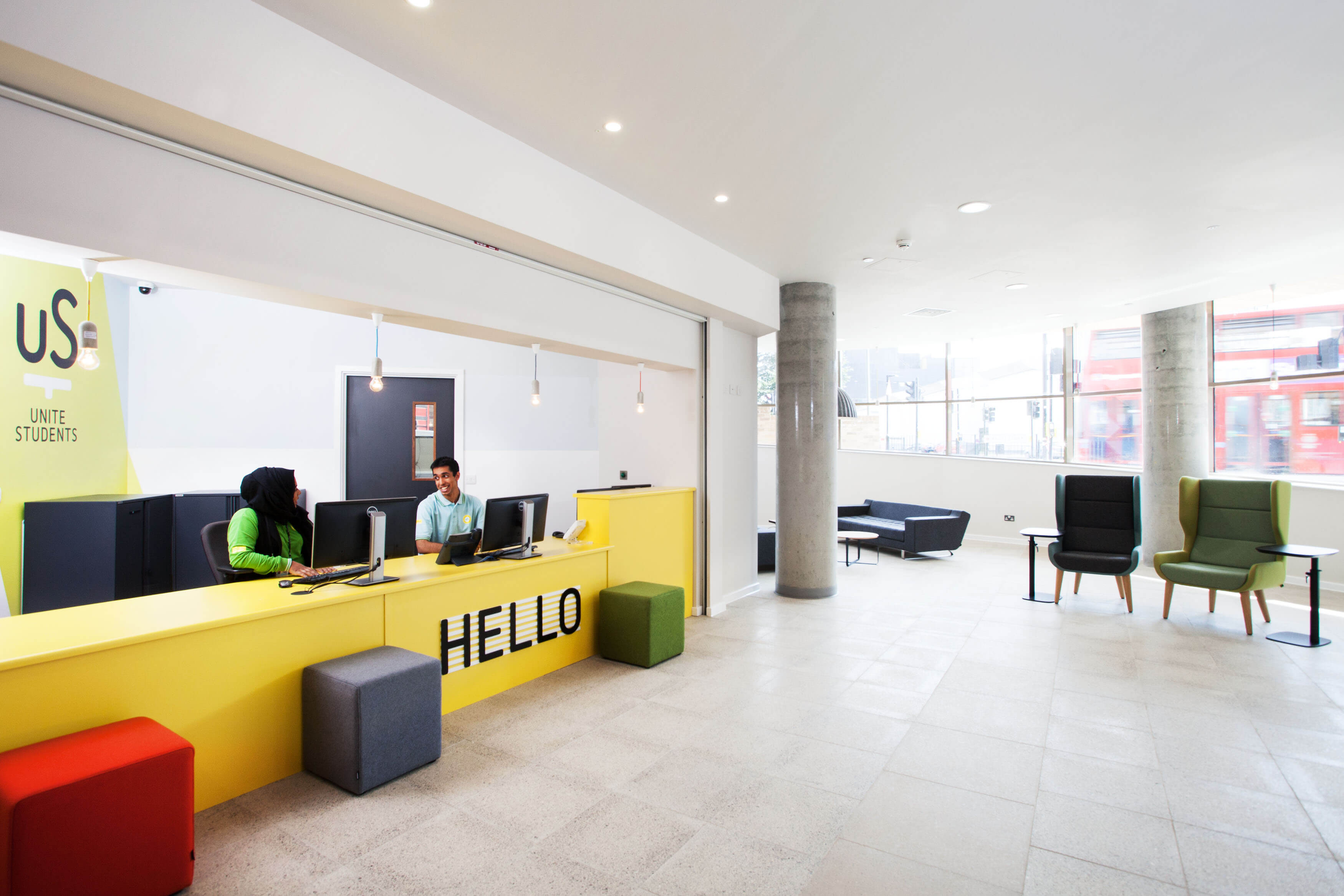 Reception desk and entrance area