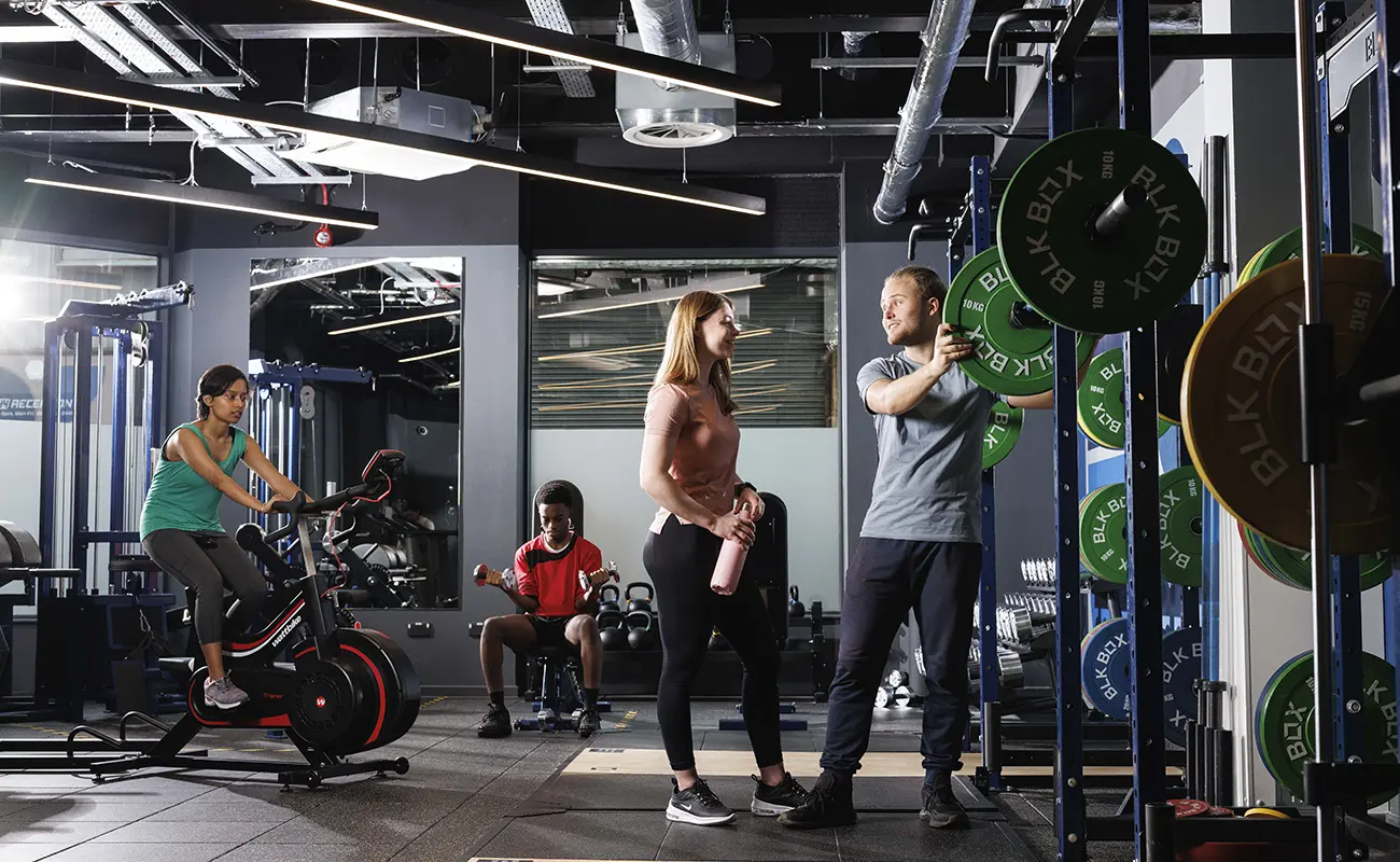 Students using the gym