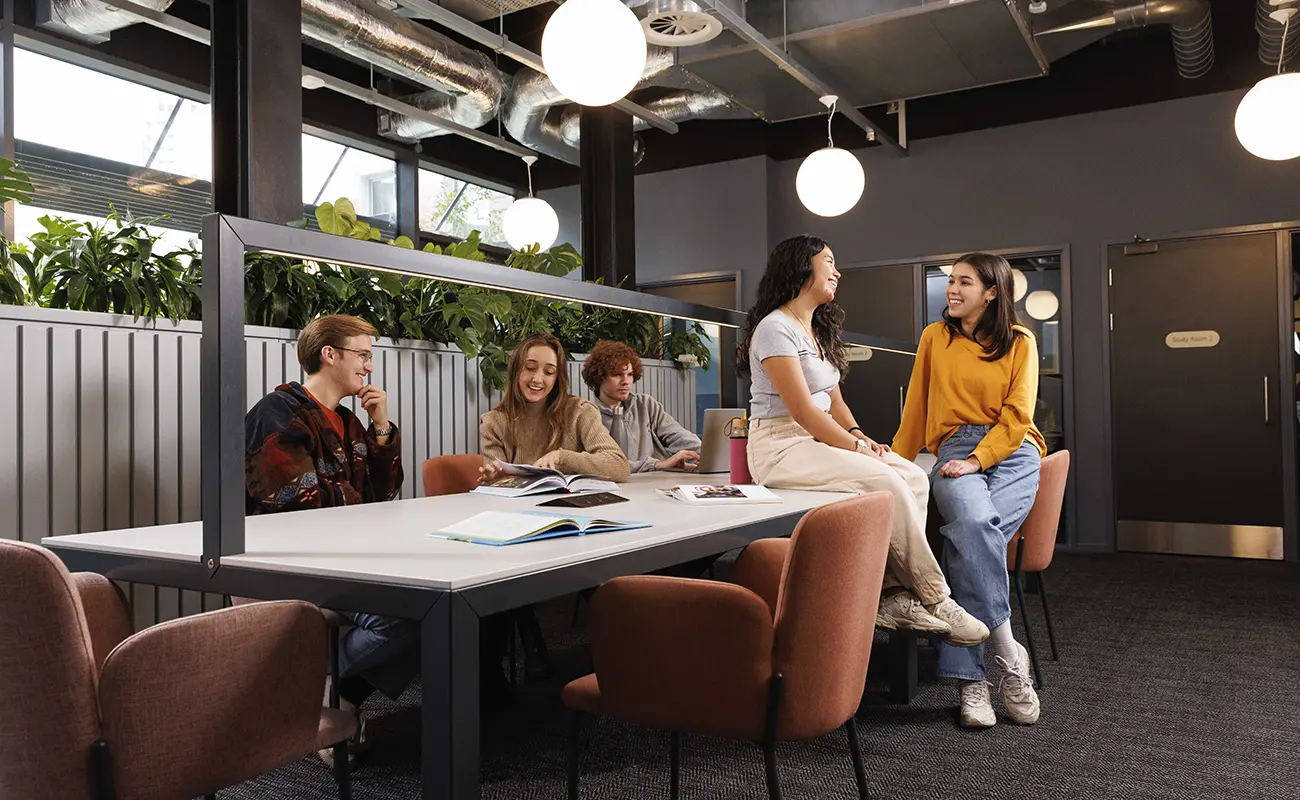 Students using the study room