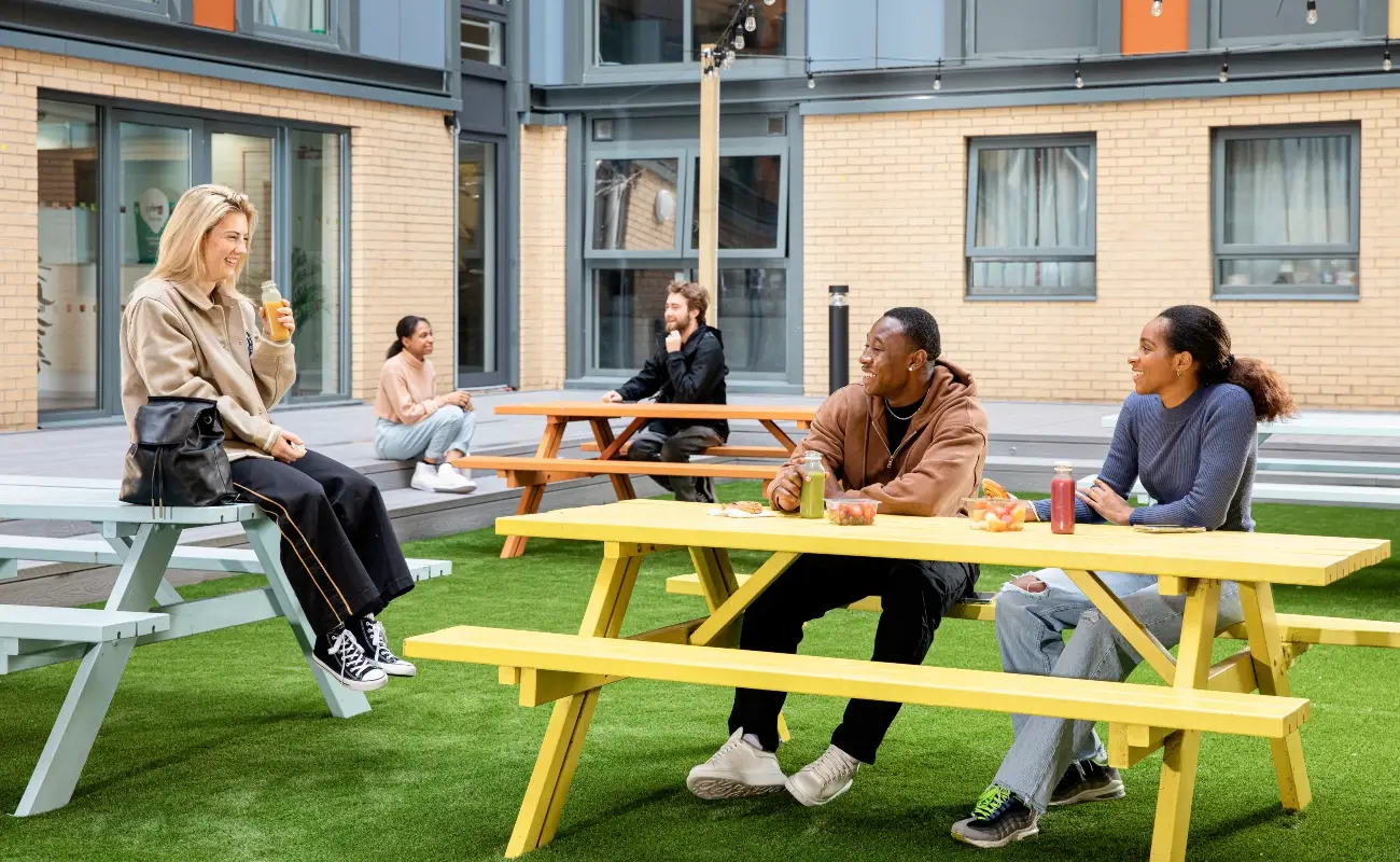 Students in the courtyard