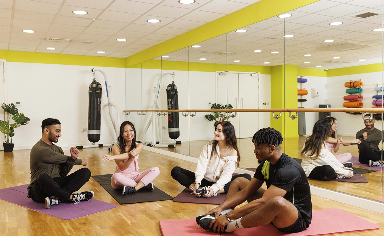 Students using the dance studio