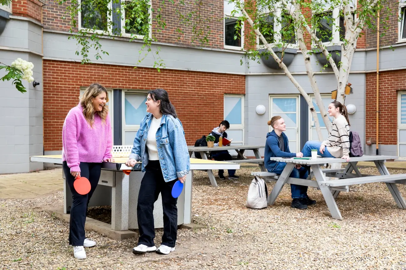 Students in the courtyard