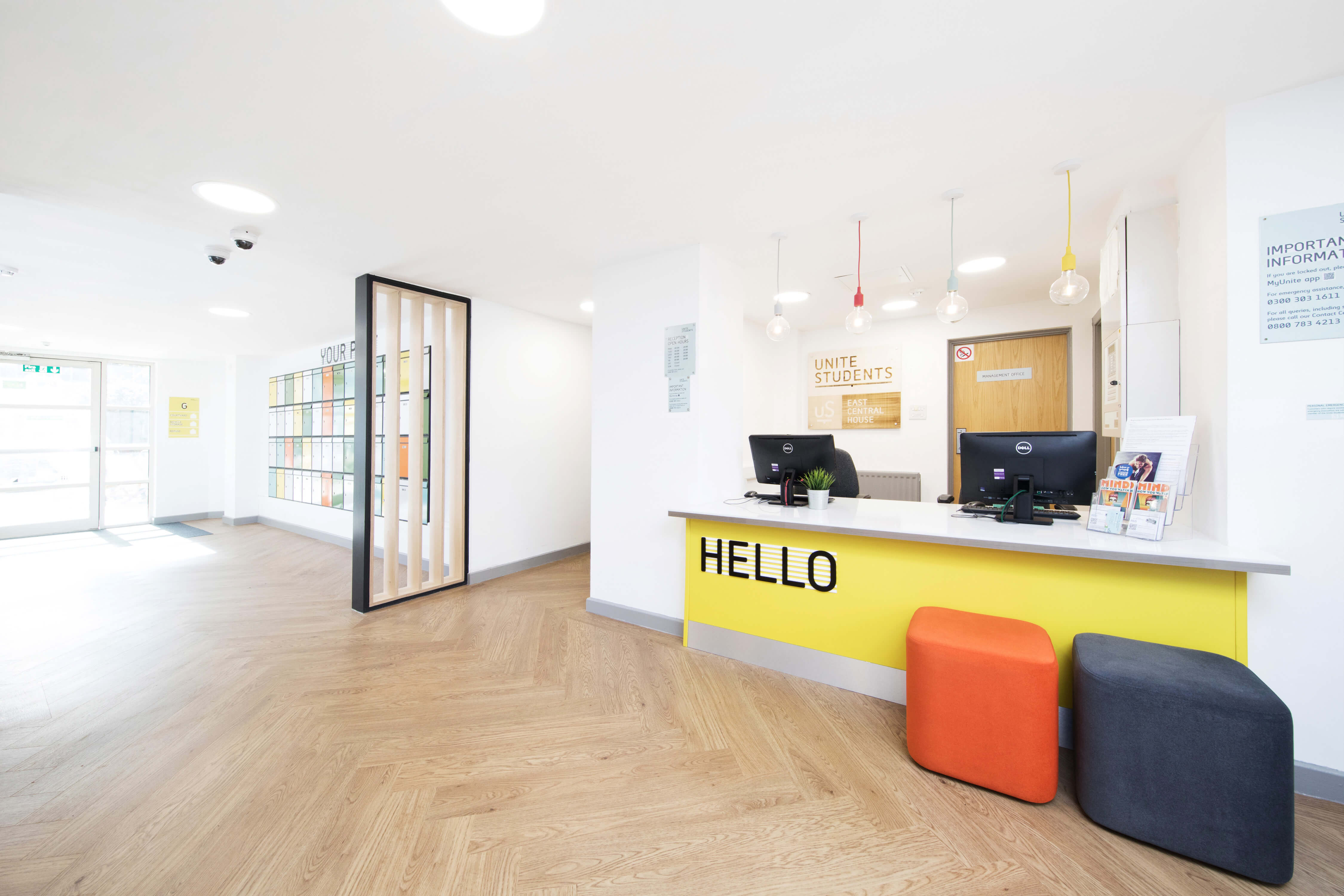 Reception desk and entrance area