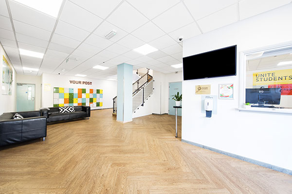 Reception area at Ewen Henderson Court