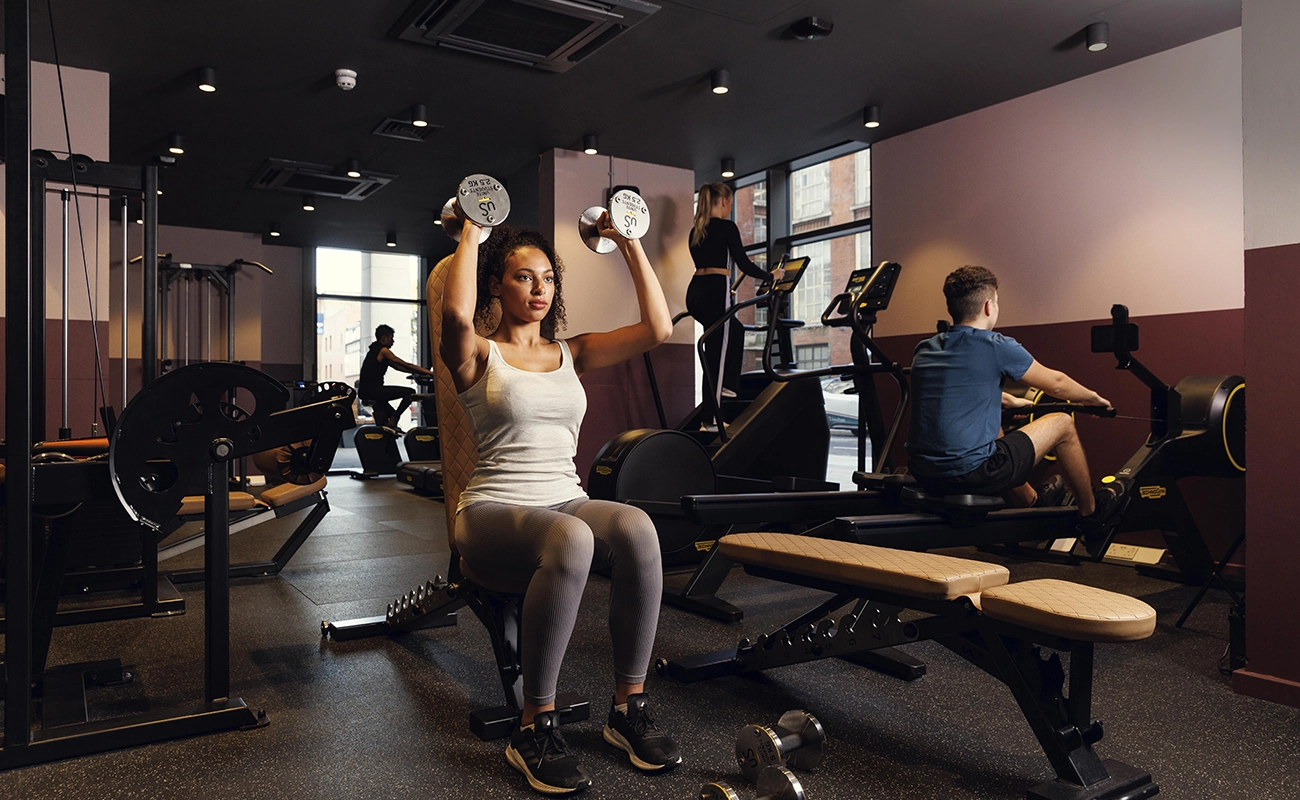 Students using the gym