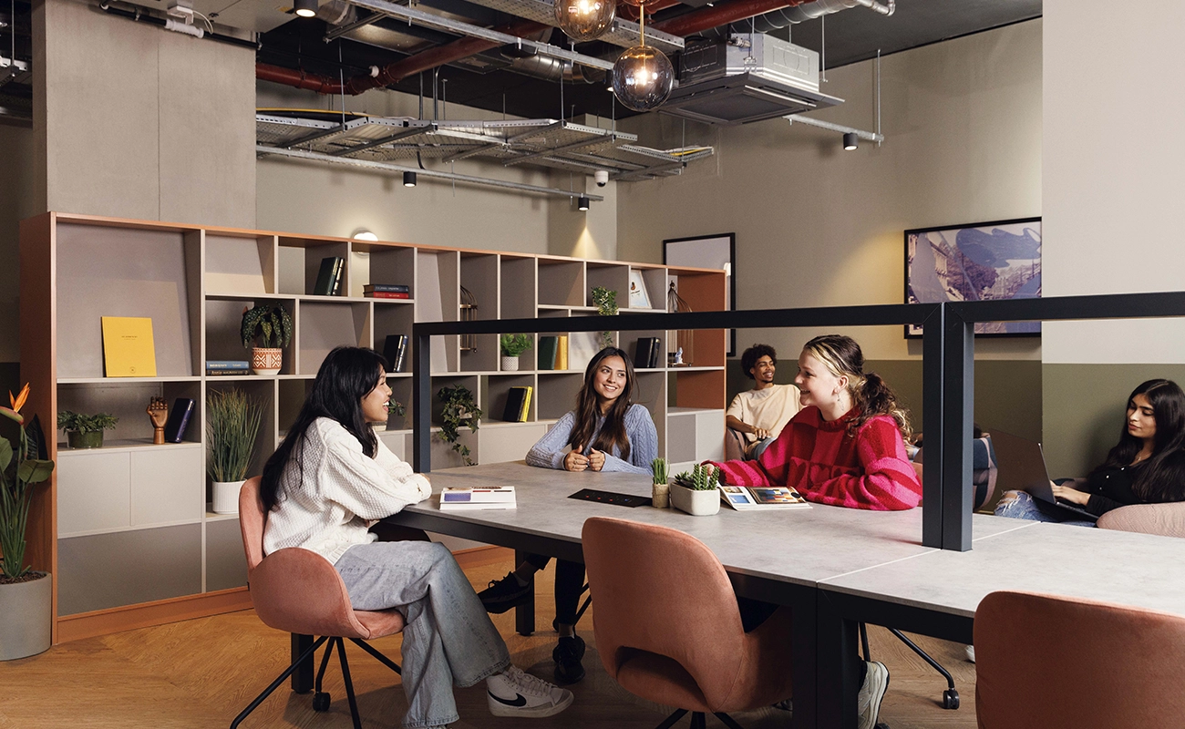 Students using the study room