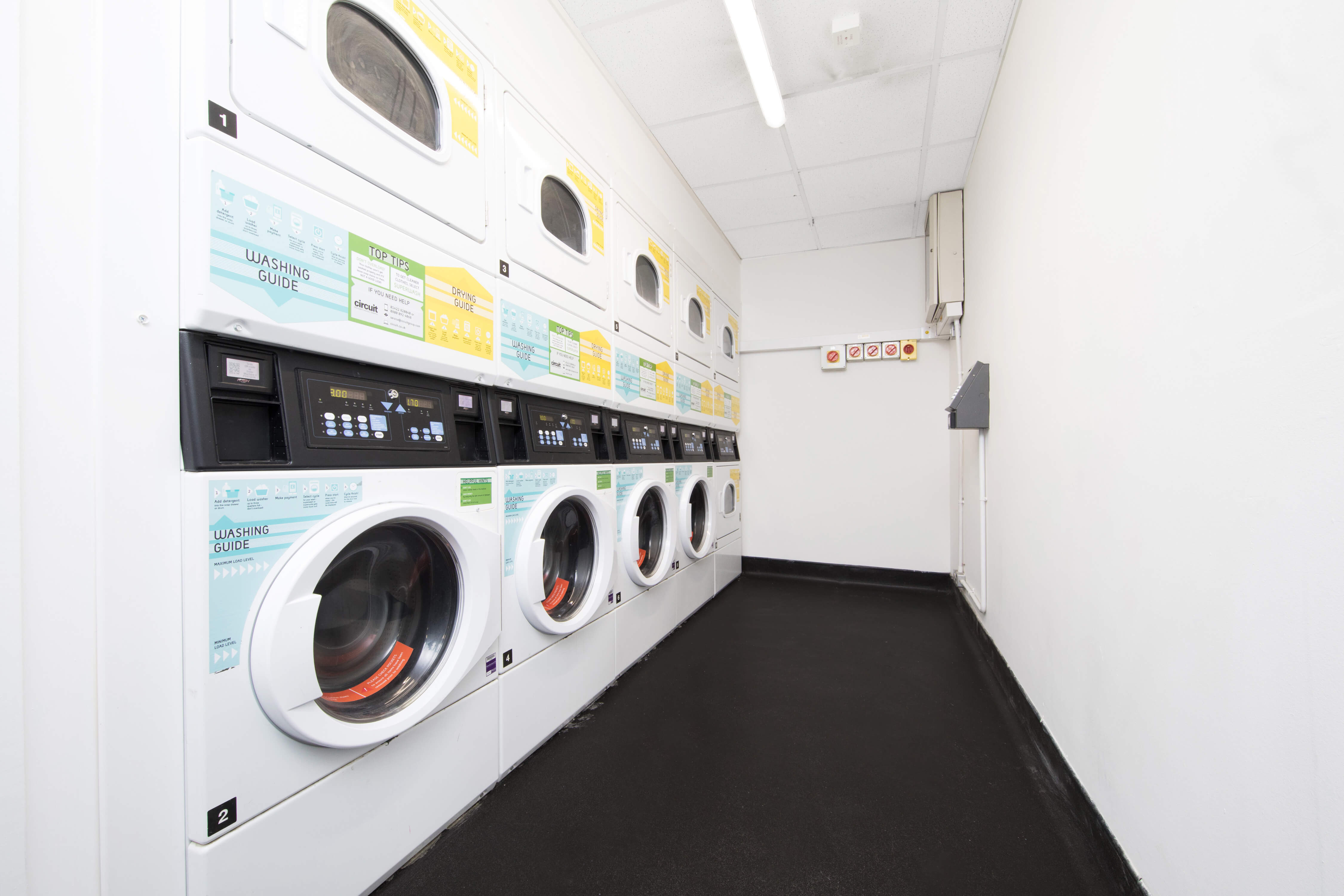 Washing machines in a room 
