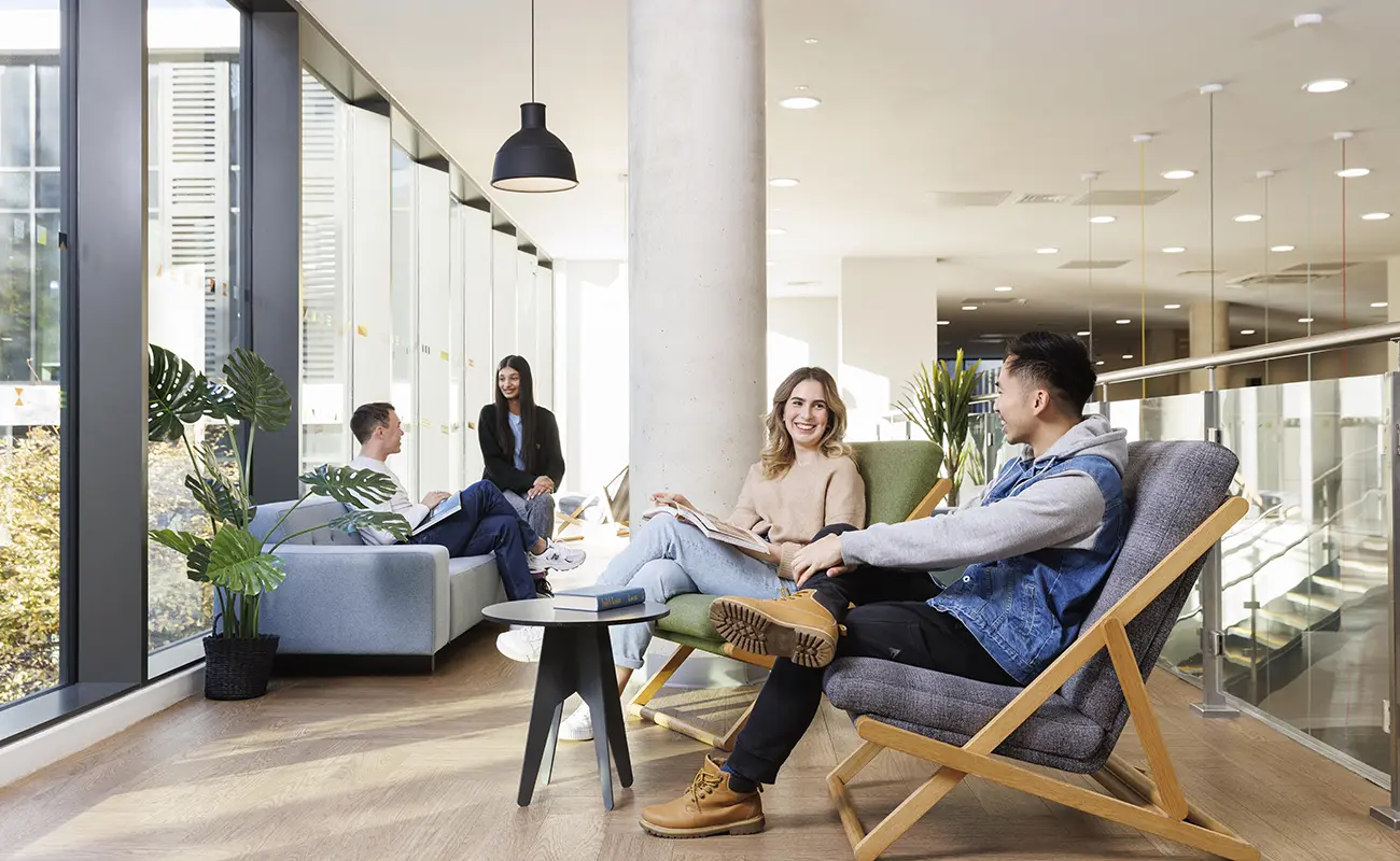 Students in the lounge area