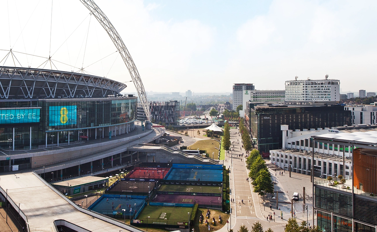 View of Wembley Stadium from Olympic Way