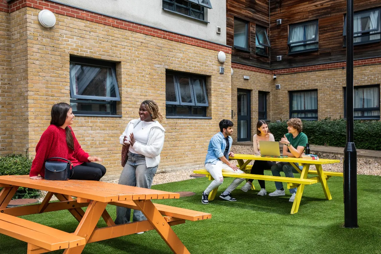 Students in the courtyard
