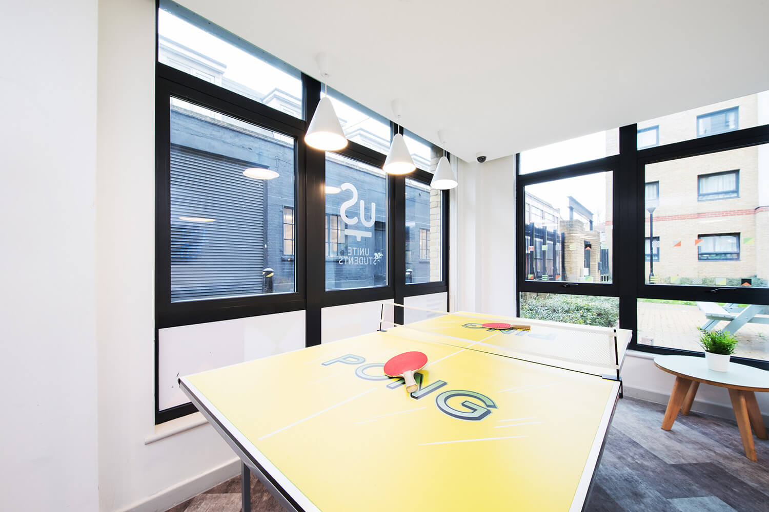 Student accommodation London ping pong table in common room at Pacific Court