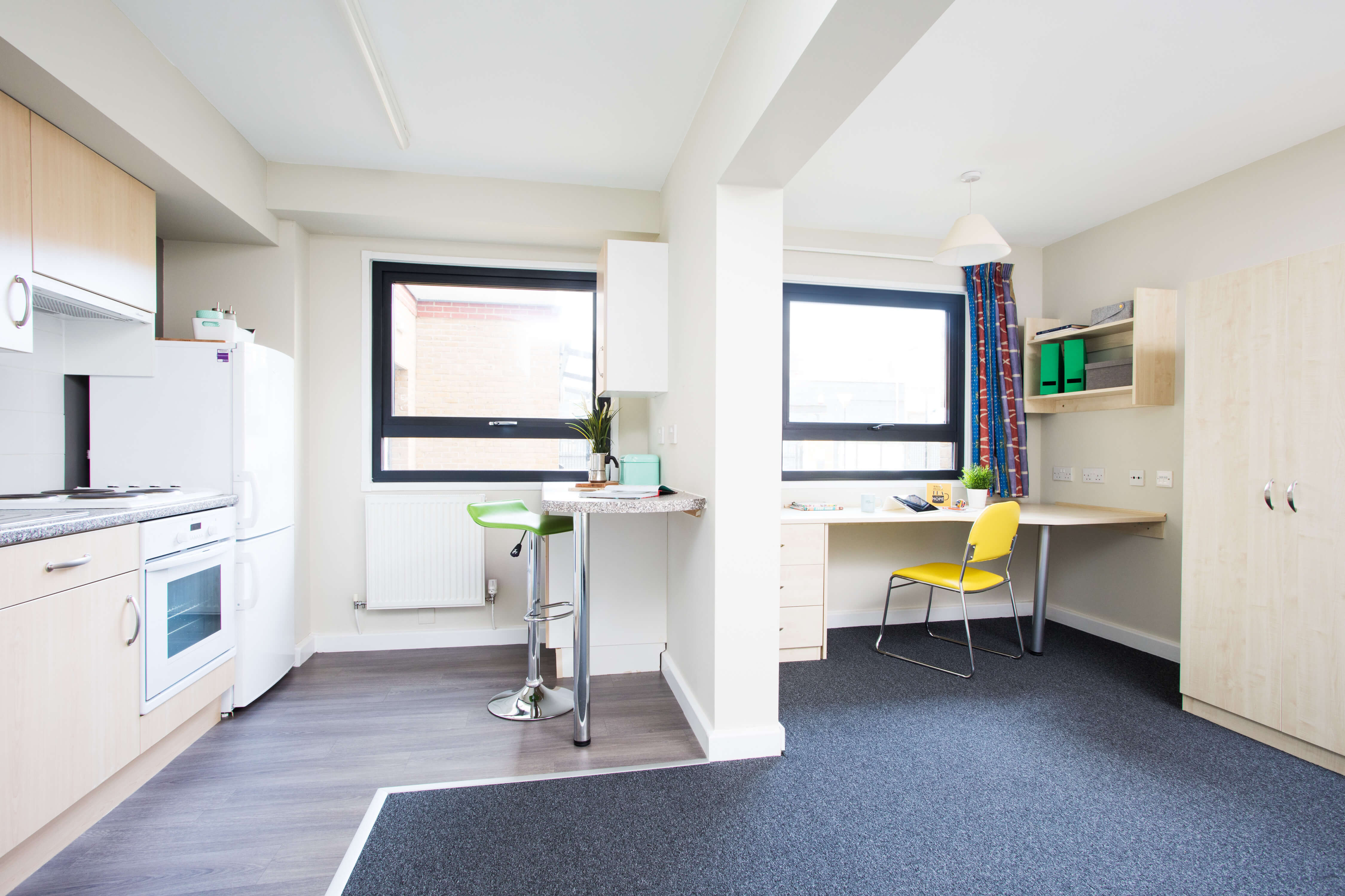 Studio kitchen and study space