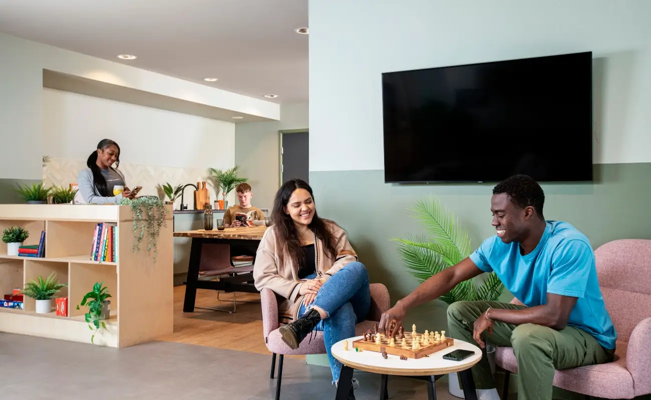 Students in the common room