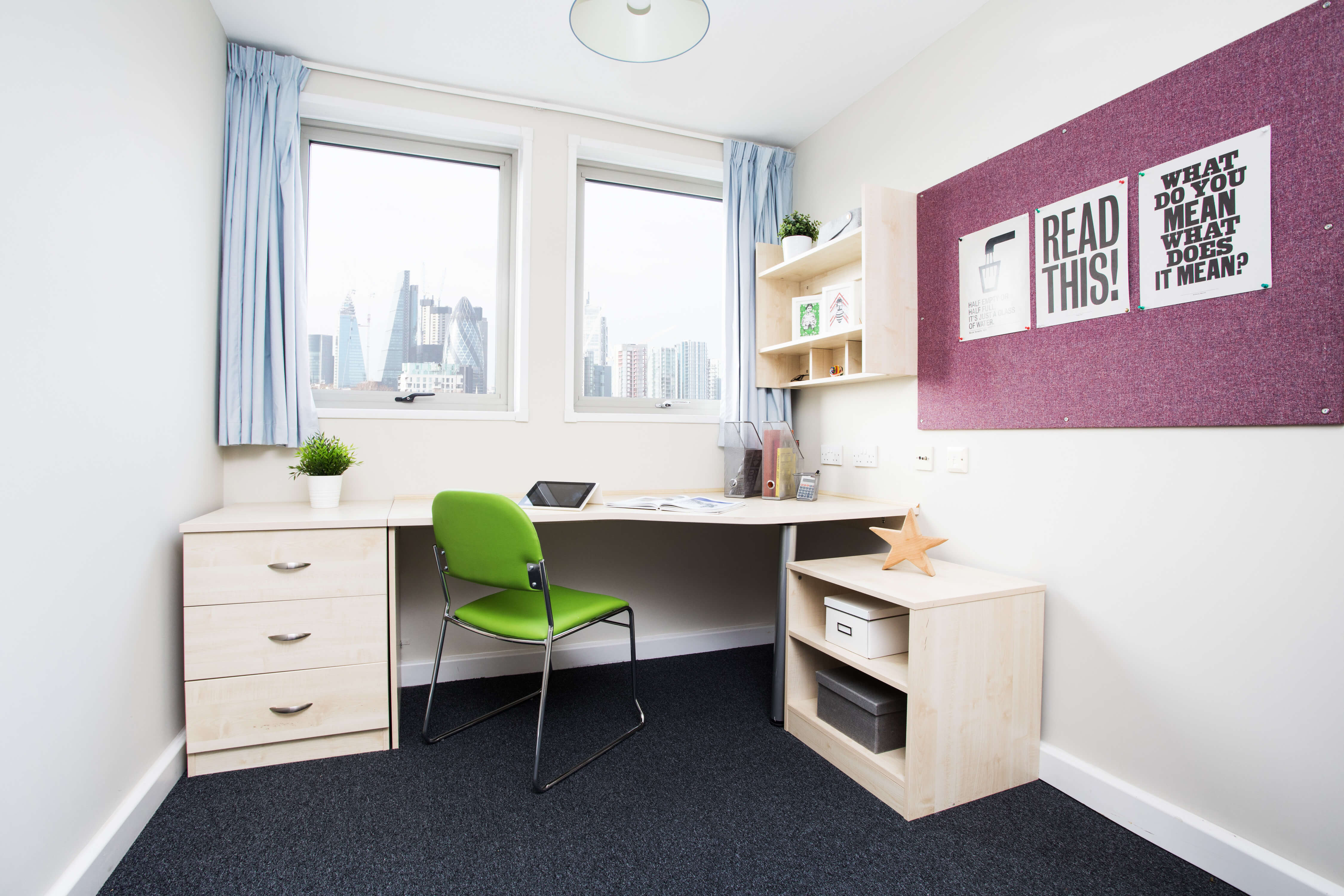 Desk and chair study space