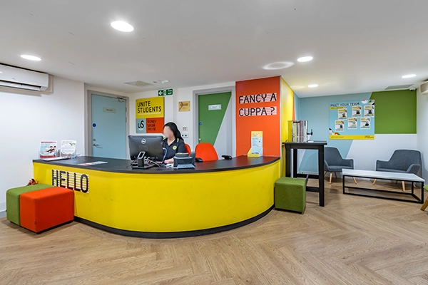 Reception area at Sidney Webb House