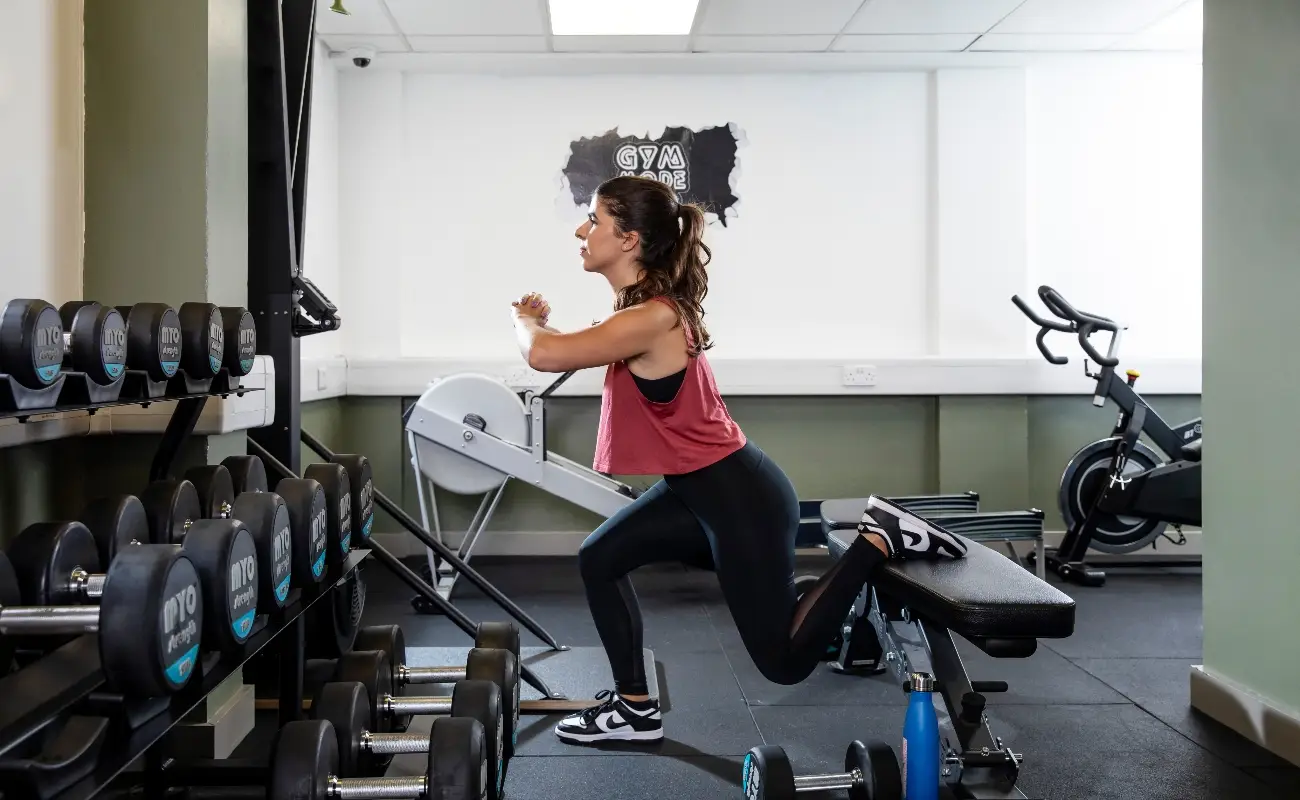 Student in the gym