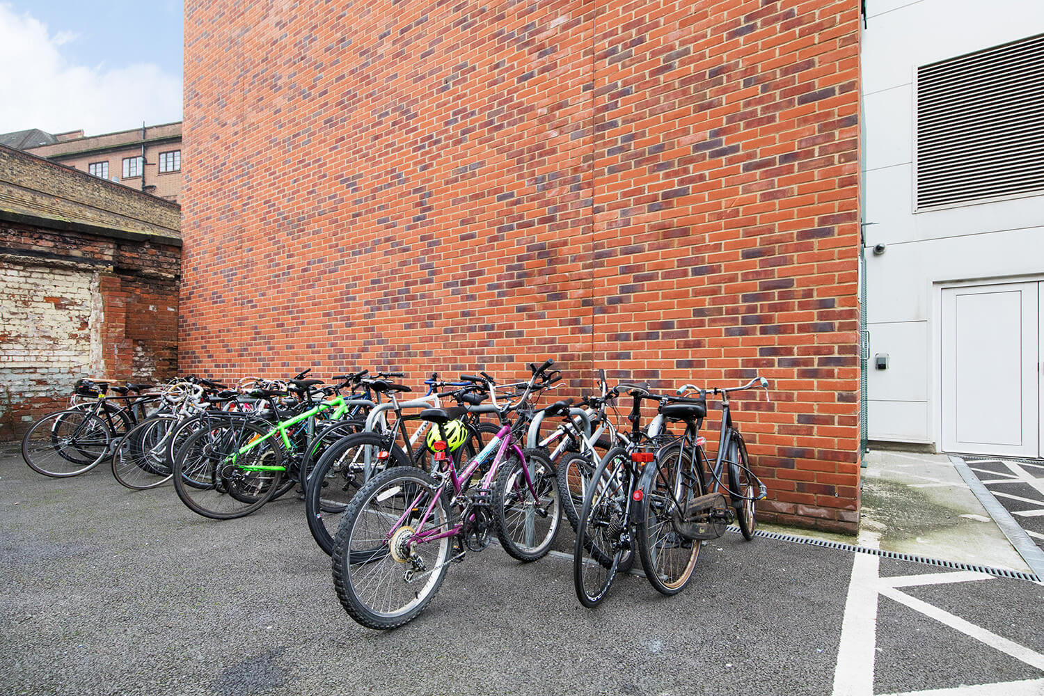 Student accommodation London bike stands at St Pancras Way