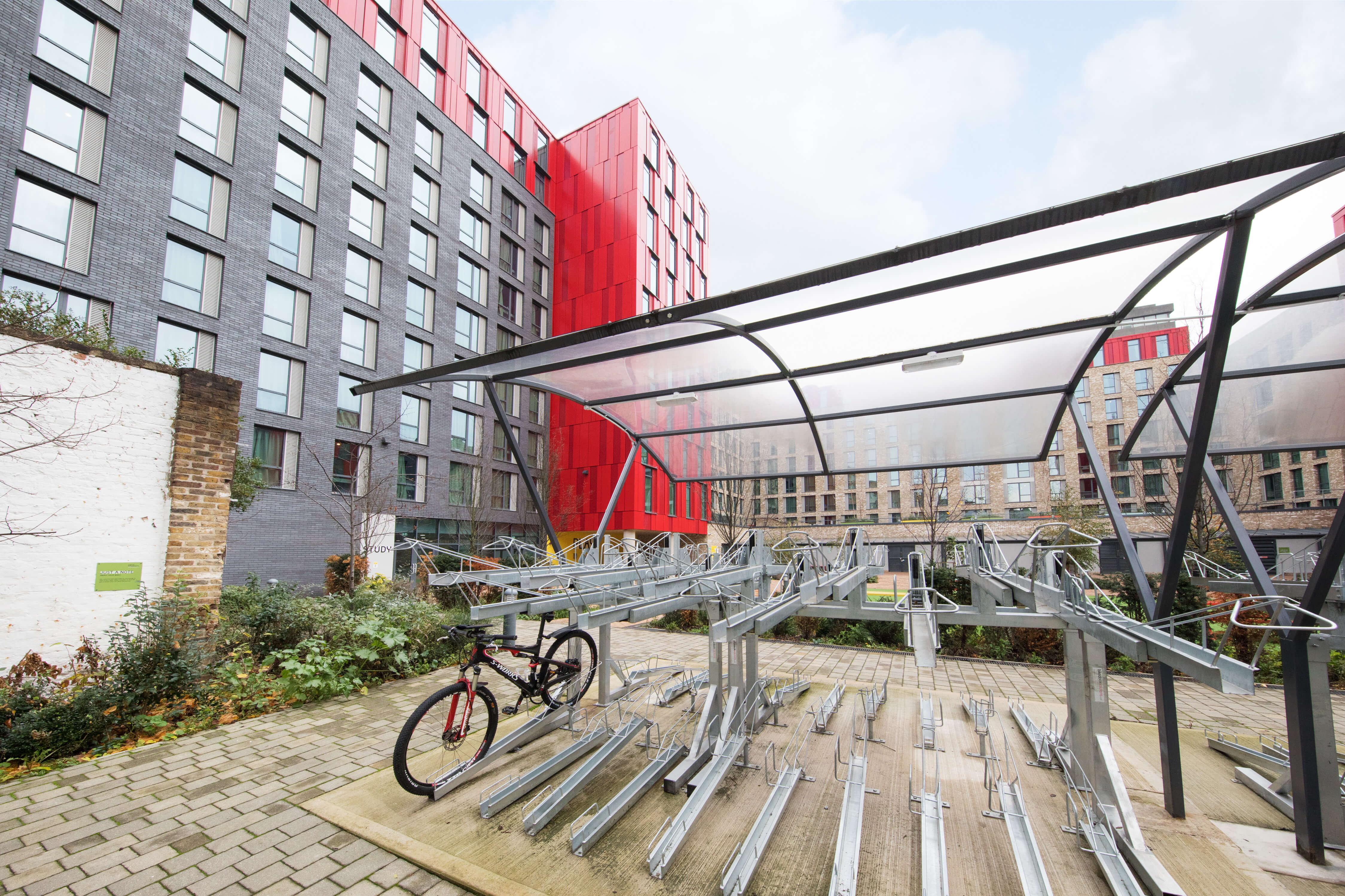 Bike storage area at Stapleton House