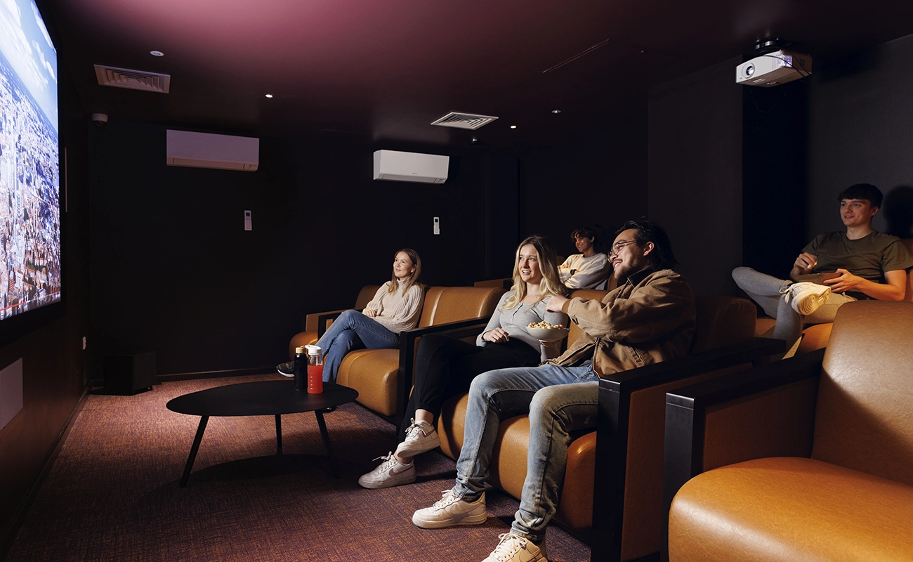 Students in the cinema room