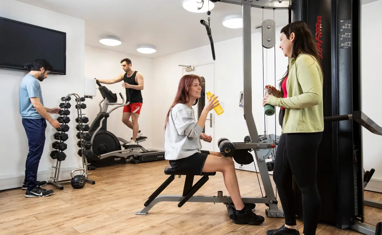 Students in the gym