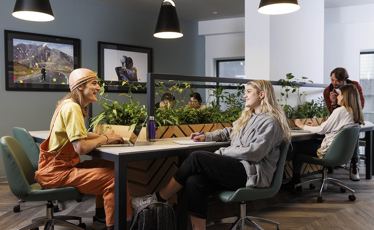 Students using the study room