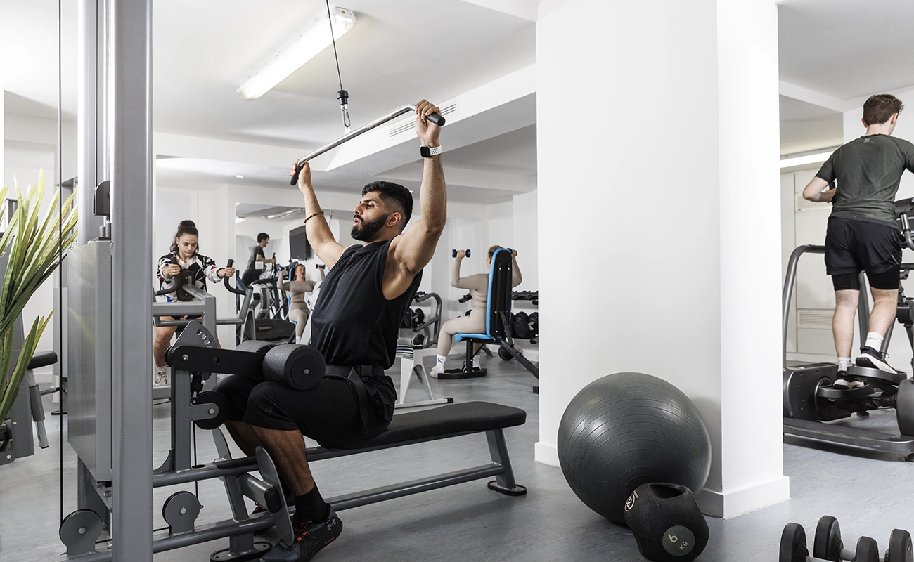 Students using the gym