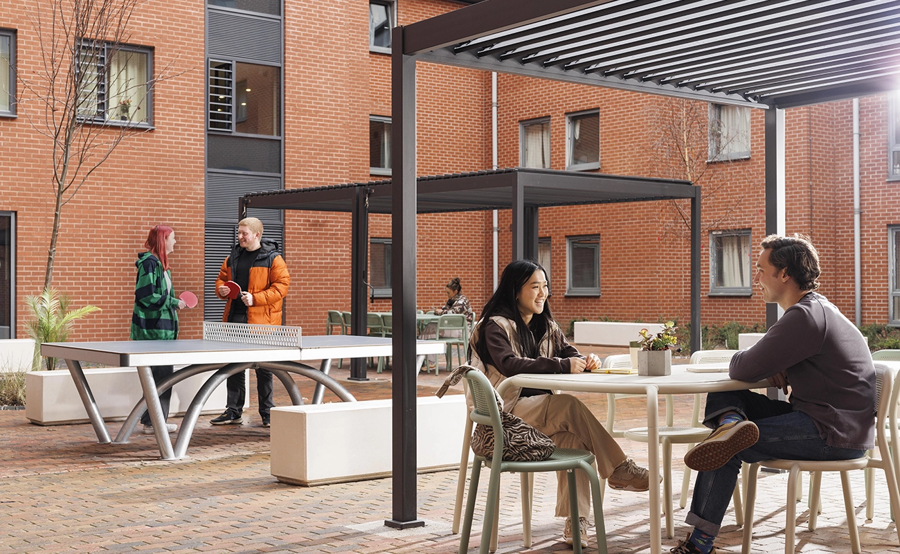 Students in the courtyard