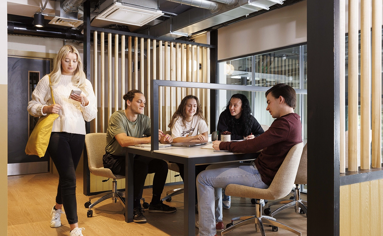 Students in one of the study spaces