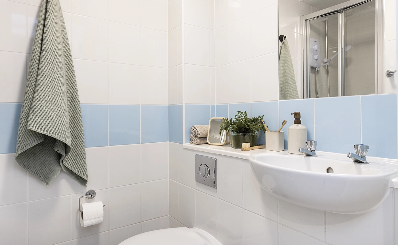 Bathroom in the Ensuite rooms and studios