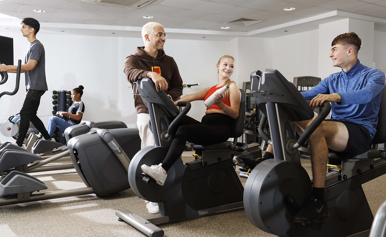 Students using the gym