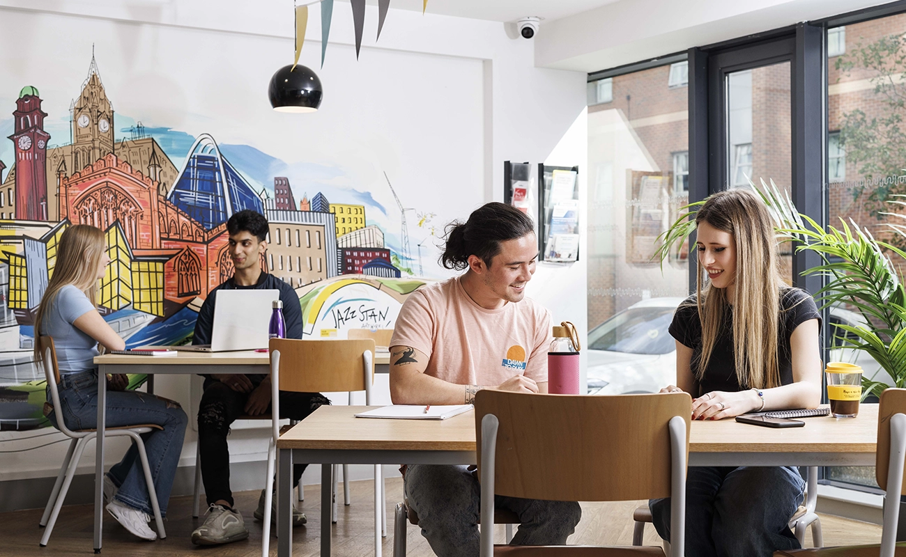 Students using the study room