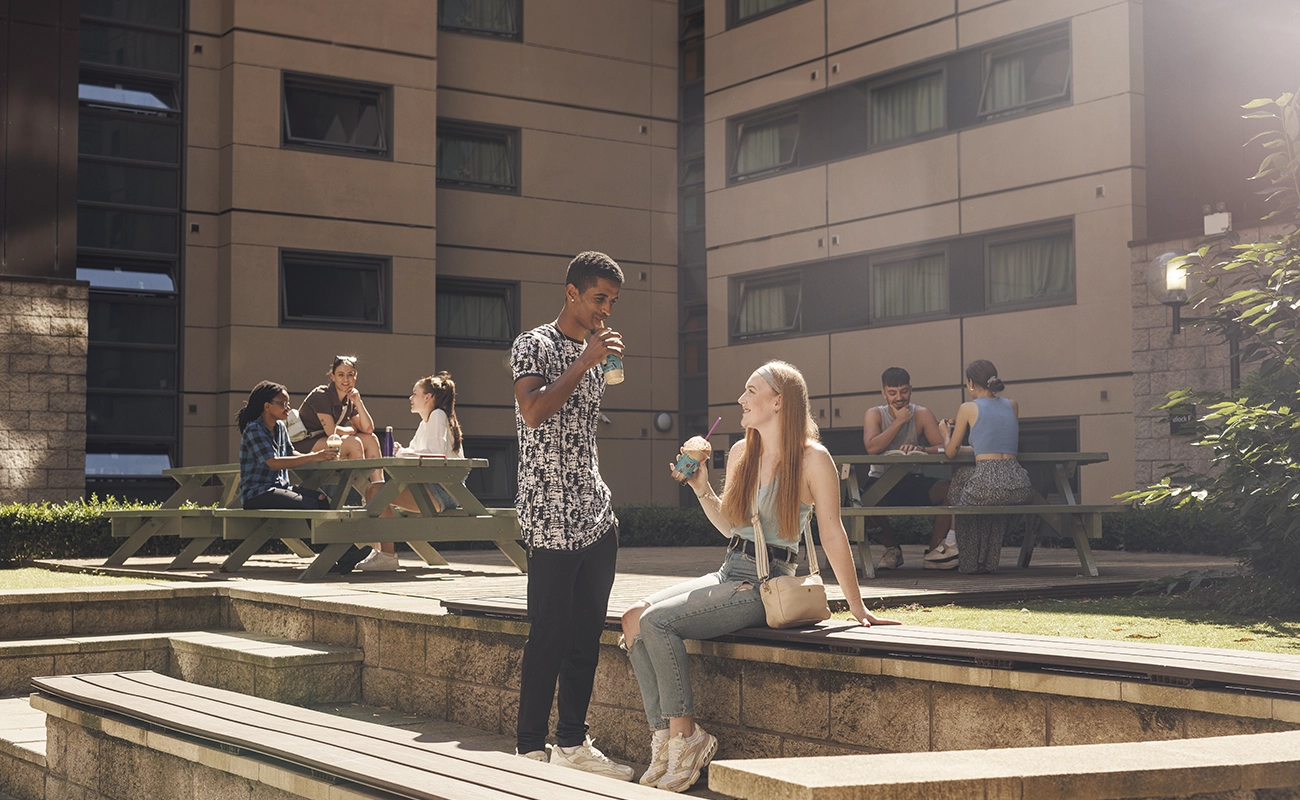 Students in the courtyard