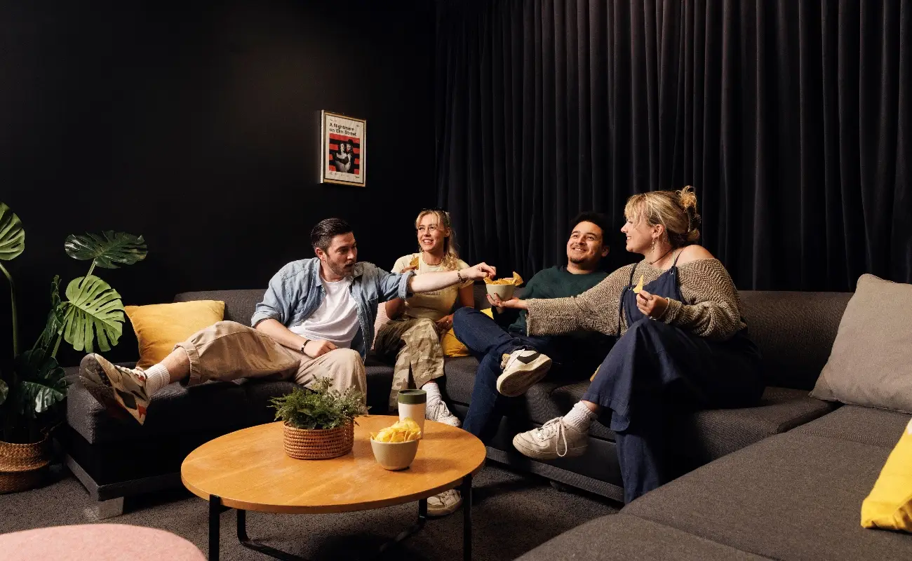 Students in the cinema room