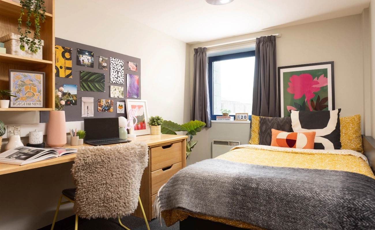 Bed and study space in an Ensuite Classic