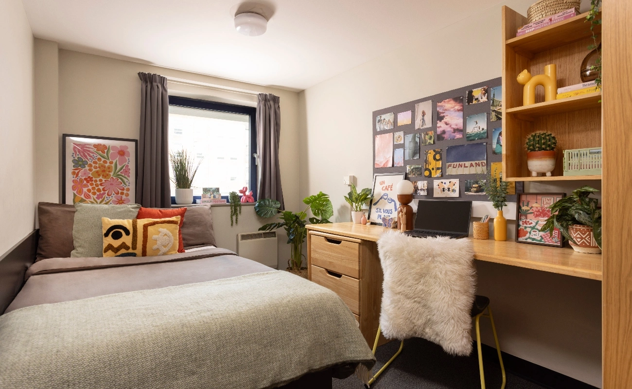 Bed and study space in an Ensuite Premium Range 1