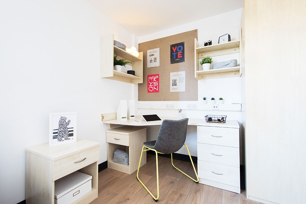 Study space in a Classic Studio room at Magnet Court in Newcastle, Unite Students accommodation