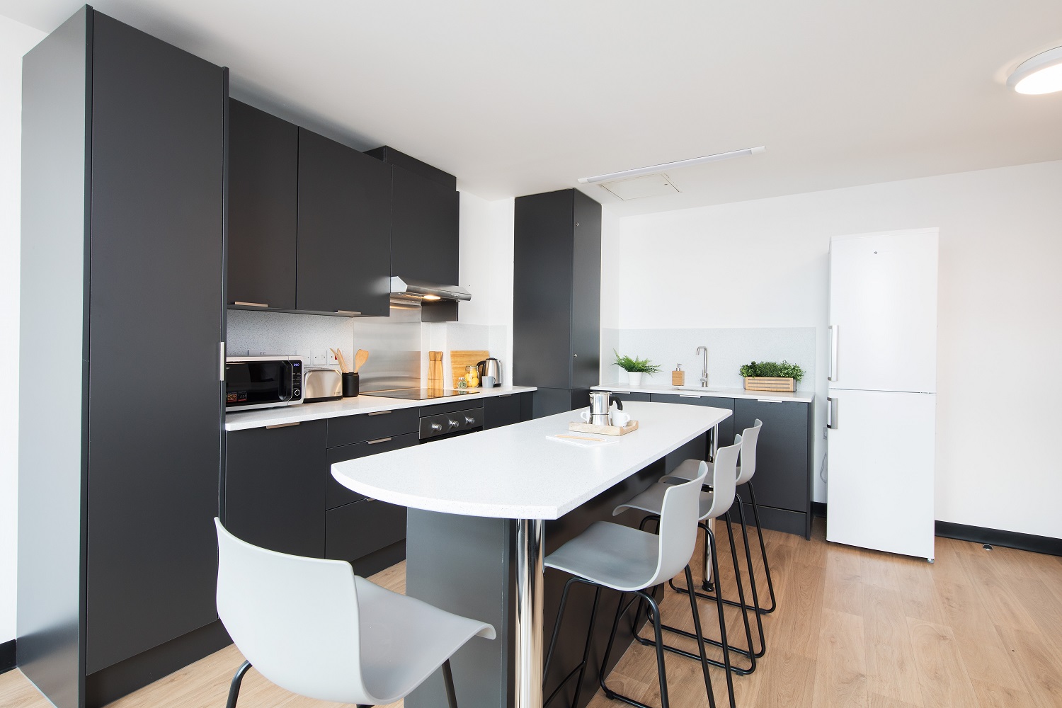 Breakfast bar in a shared kitchen at Magnet Court, Unite Students accommodation