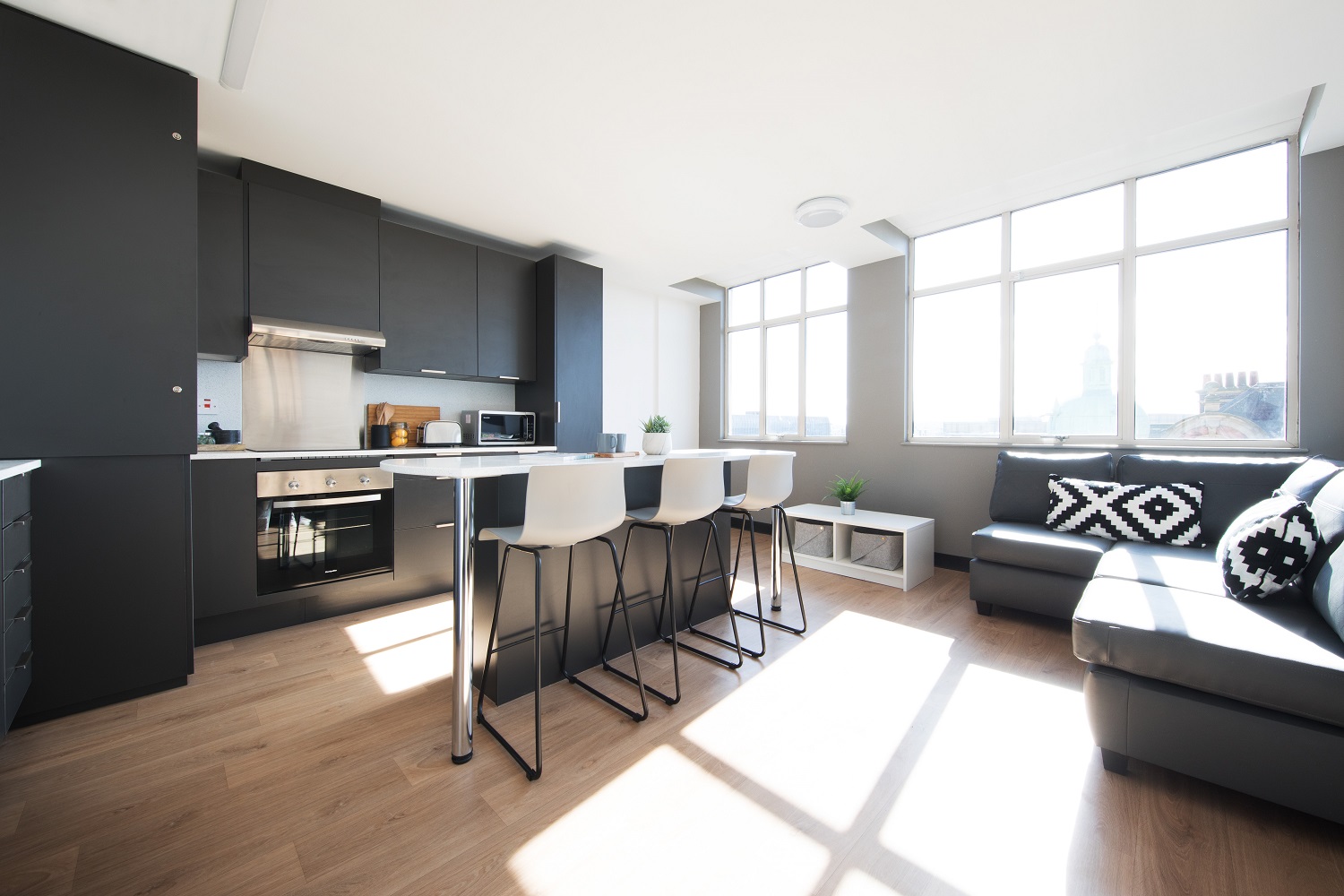Shared kitchen for en-suite rooms at Magnet Court, Unite Students accommodation