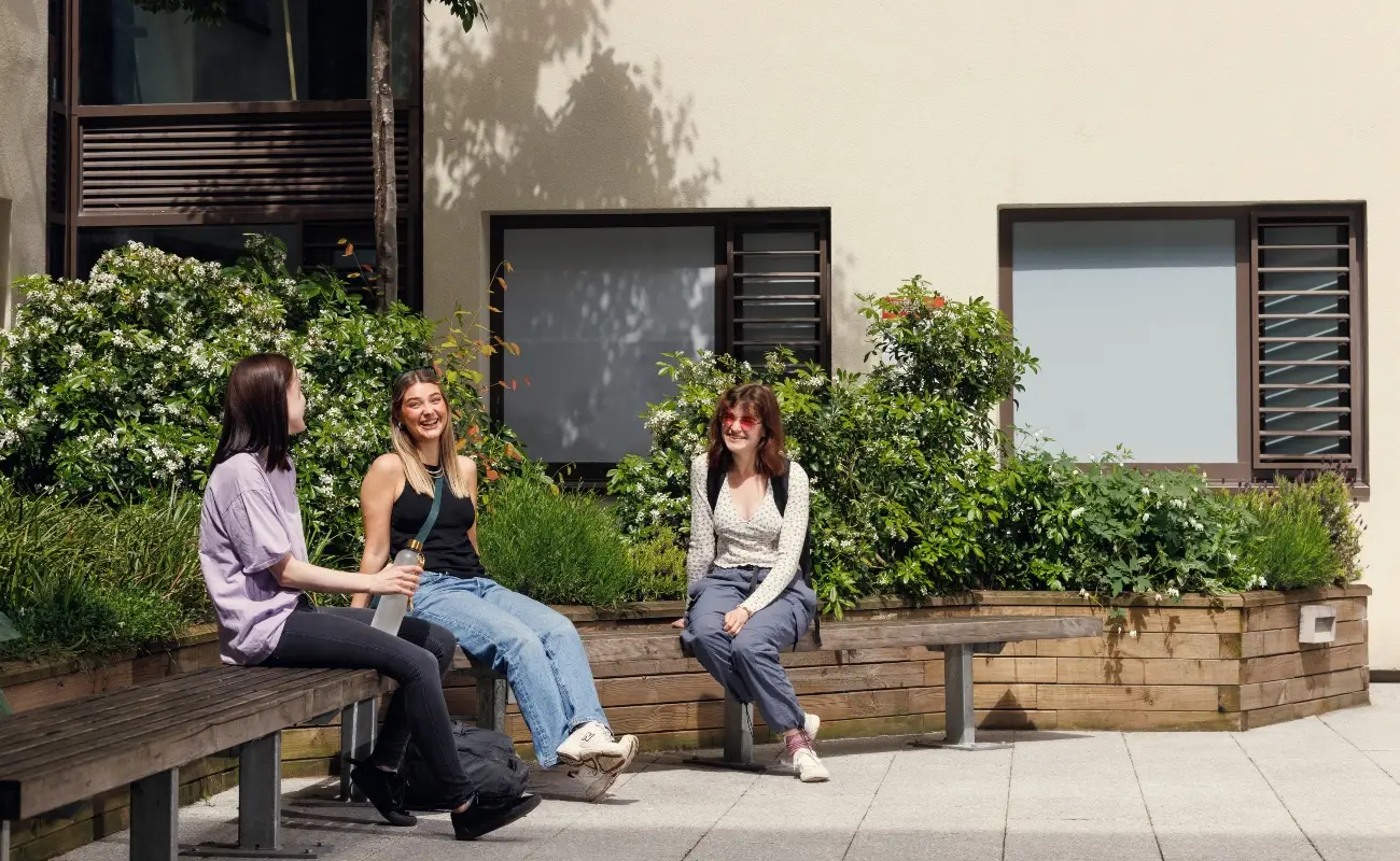 Students in the courtyard